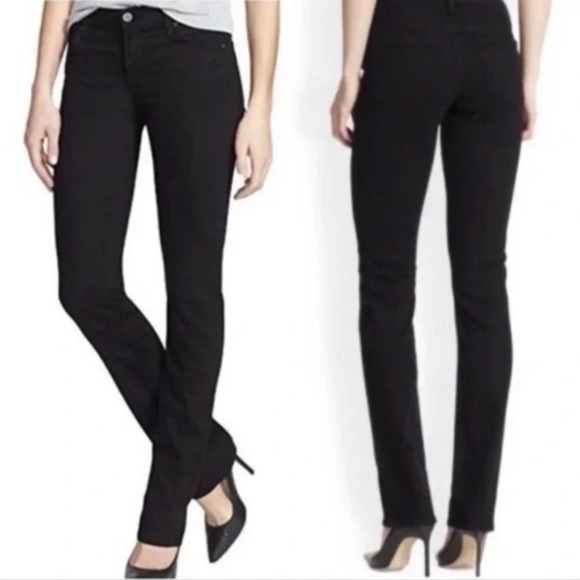 COH CITIZENS OF HUMANITY AVA #142 STRETCH LOW-WAIST STRAIGHT LEG BLACK WASHED - Picture 1 of 15
